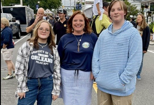 Kim Newman and her children at the Orleans PD Block party