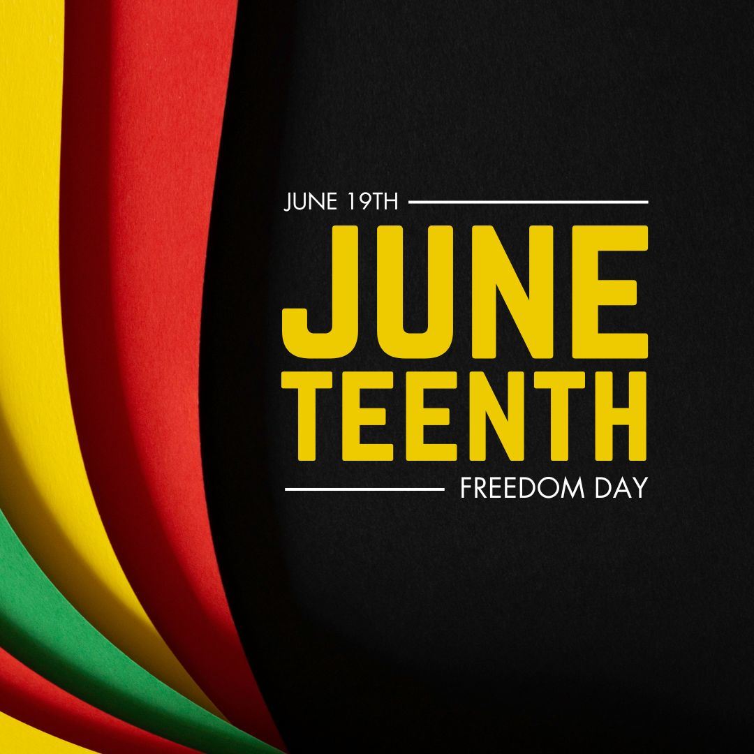 Red Yellow and Green Bold Juneteenth Freedom Day Instagram Post